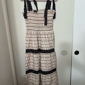 Boho Cream and Black Jumpsuit